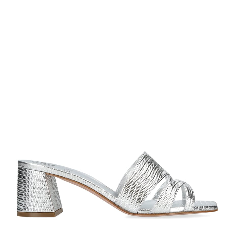 Gina Silver Lugano Heeled Mules 50