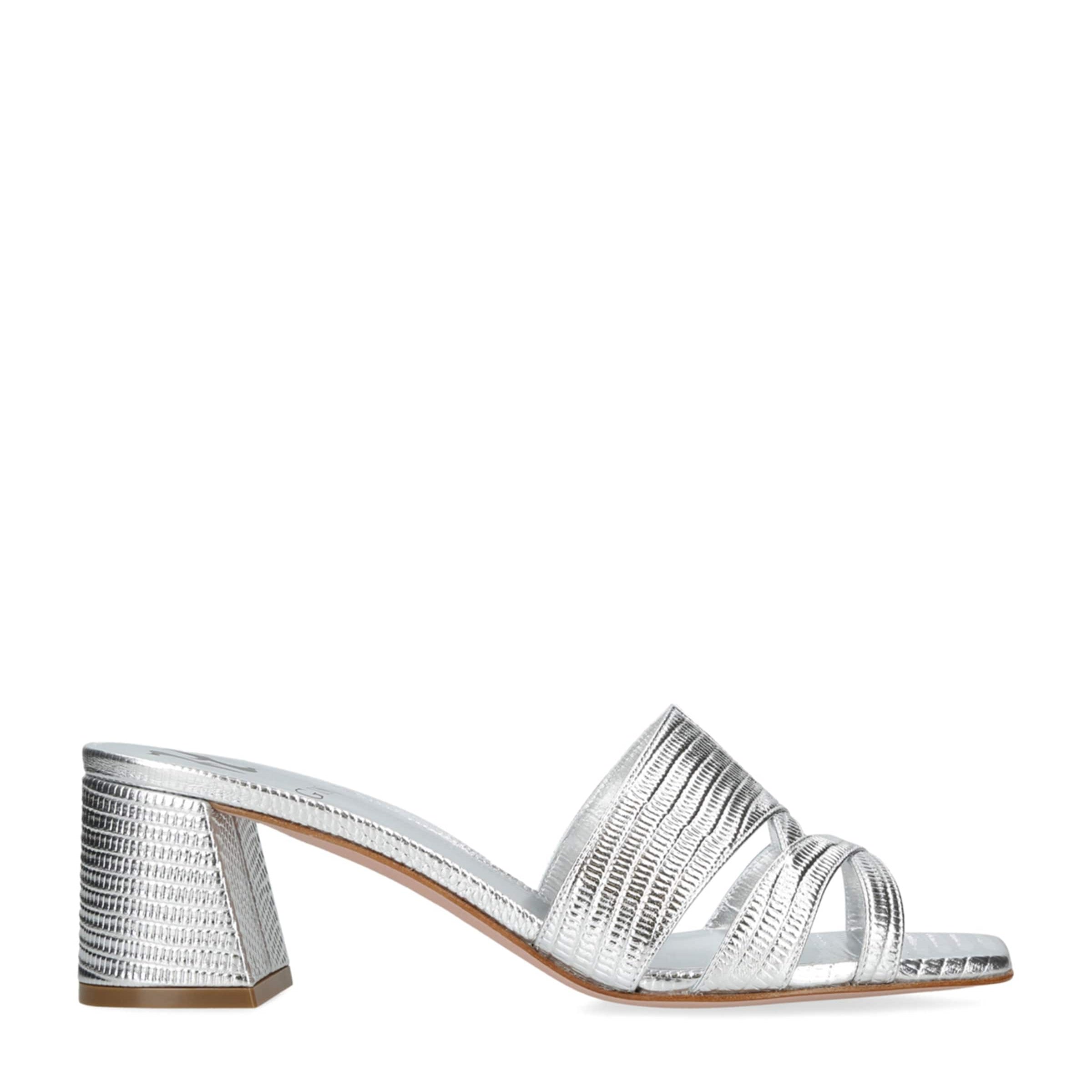 Silver Lugano Heeled Mules 50