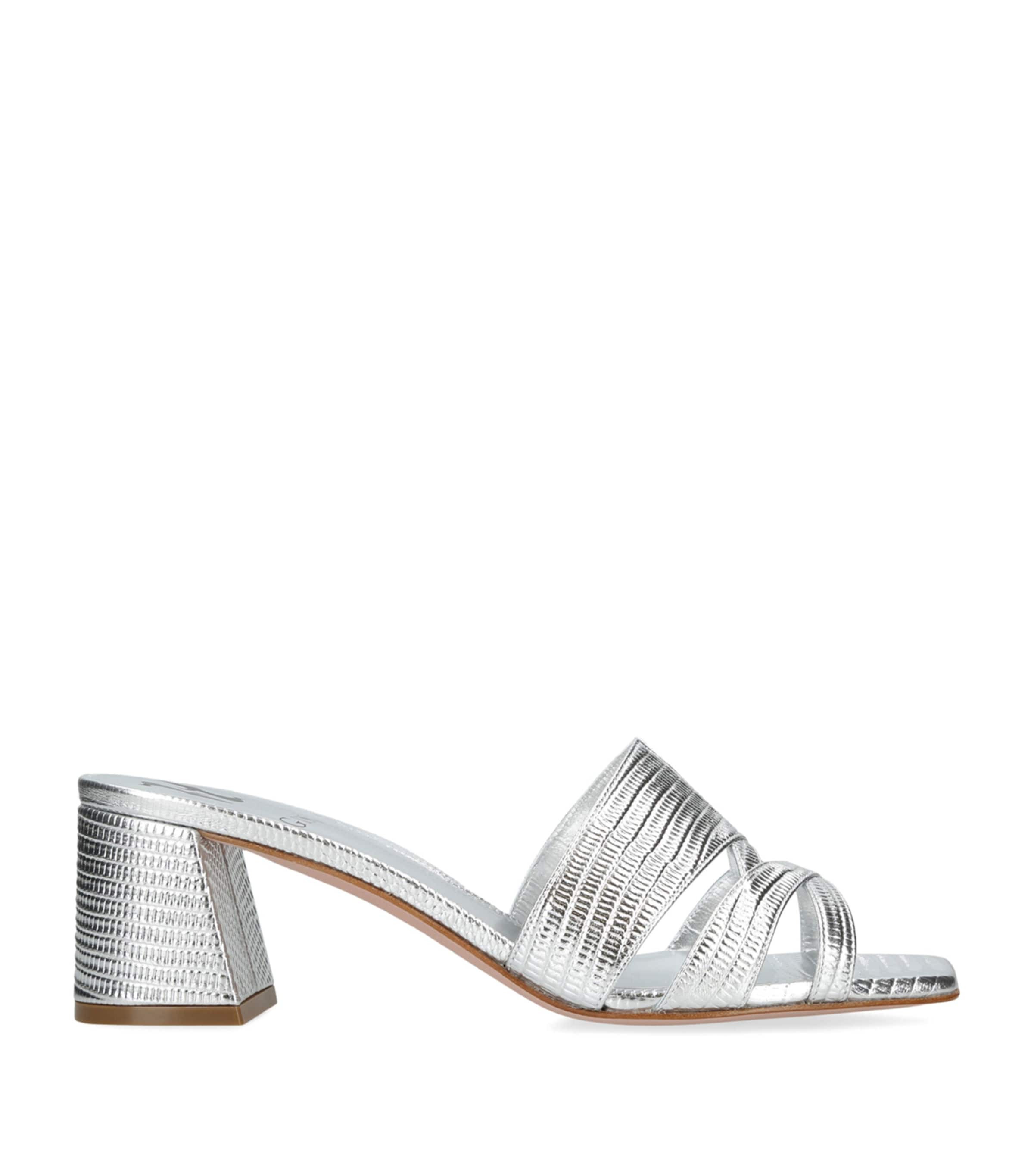 Silver Lugano Heeled Mules 50