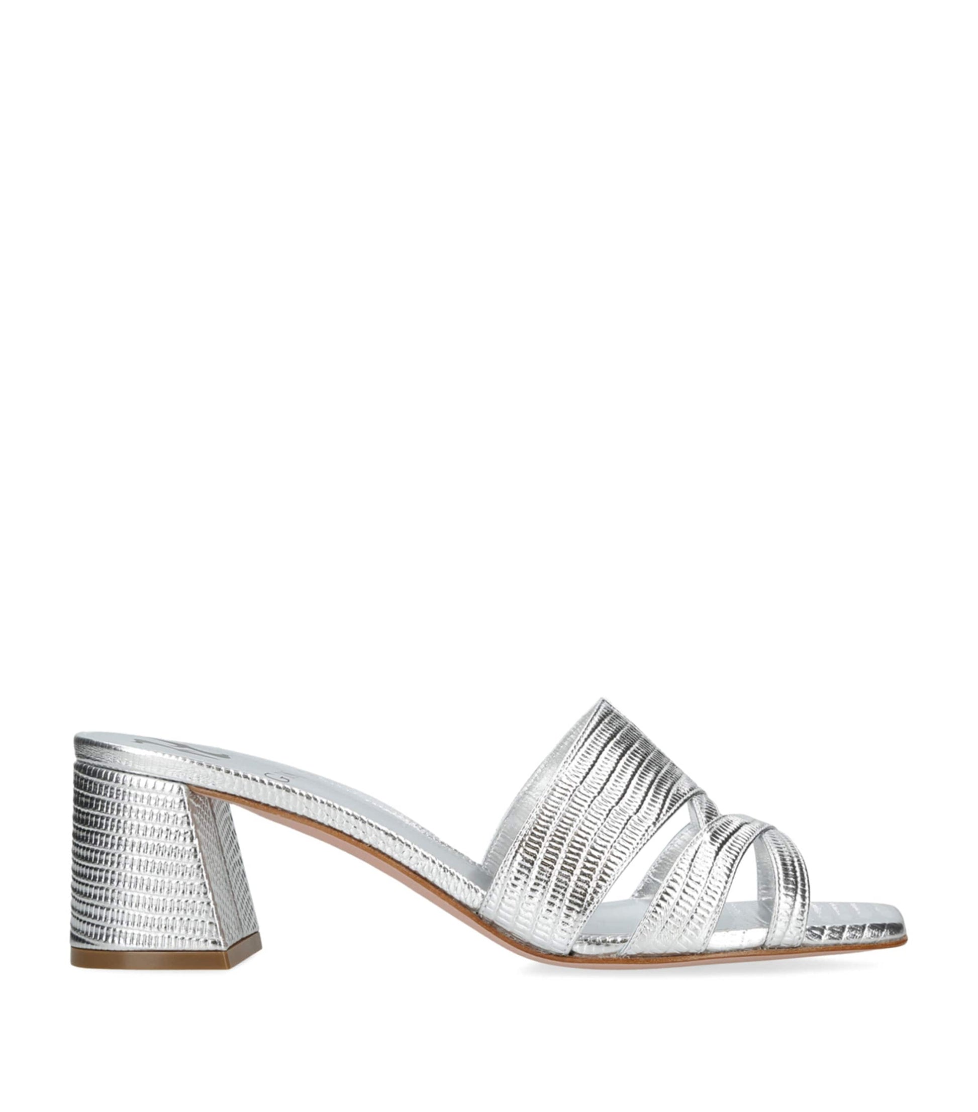 Silver Lugano Heeled Mules 50