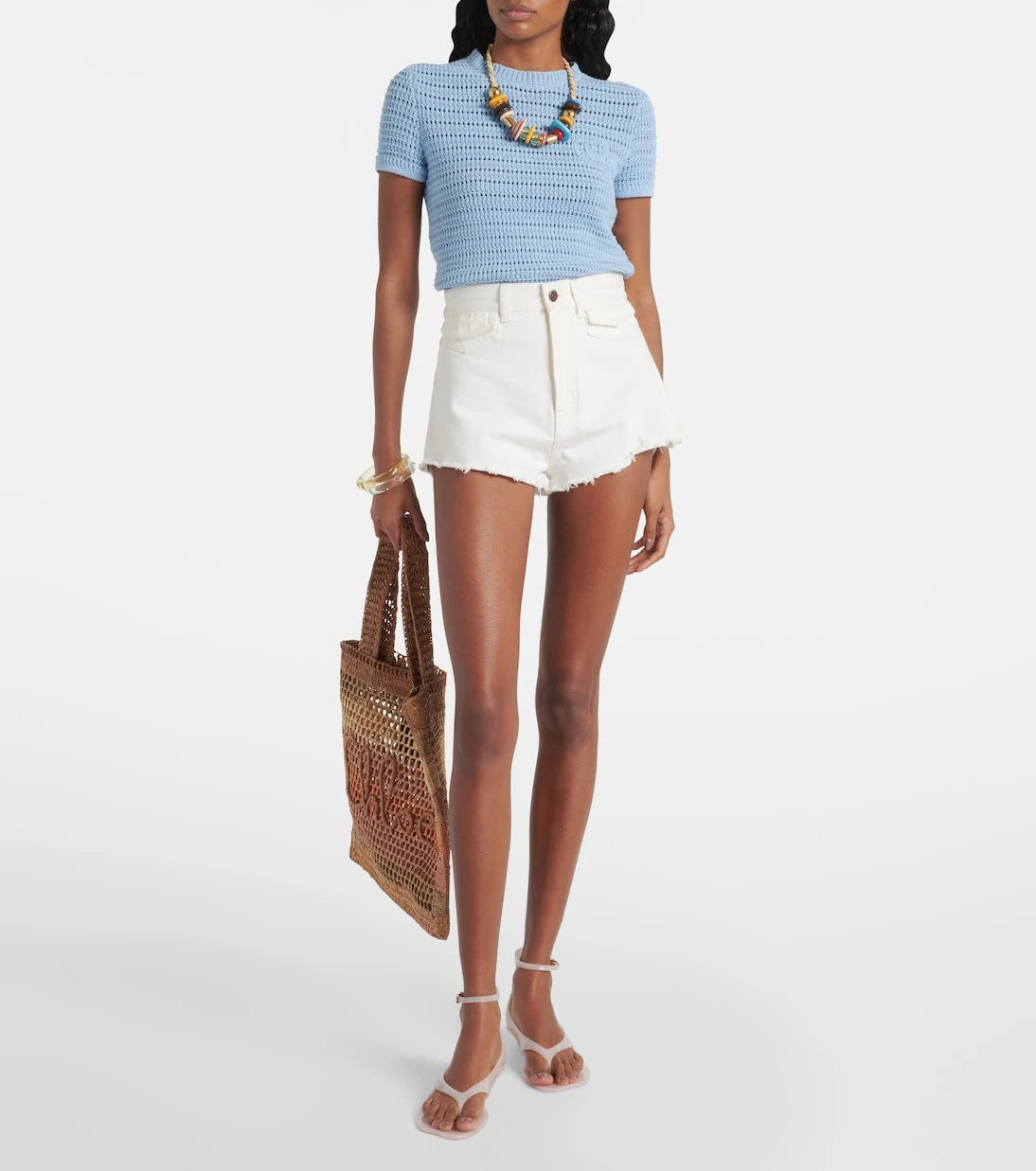 Chloé - Distressed denim shorts