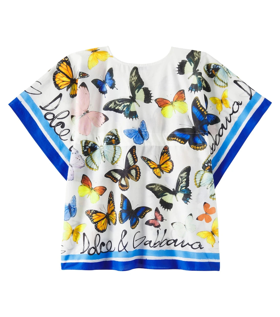 Dolce&Gabbana Kids - فستان شاطئ من القطن المطبوع