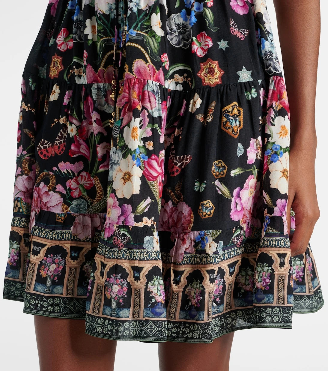 Camilla - Crystal-embellished silk minidress
