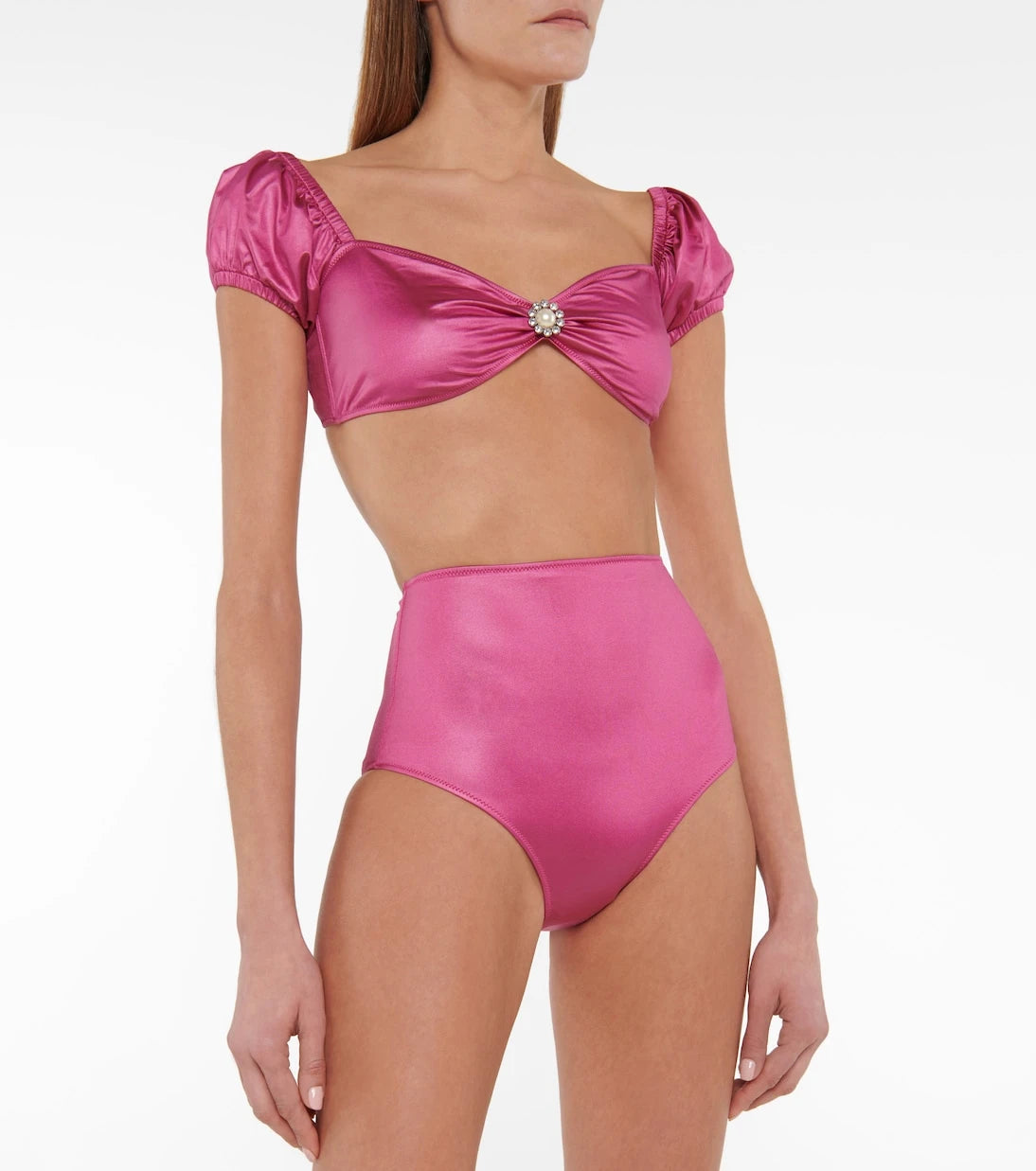 Alessandra Rich - Embellished off-shoulder bikini
