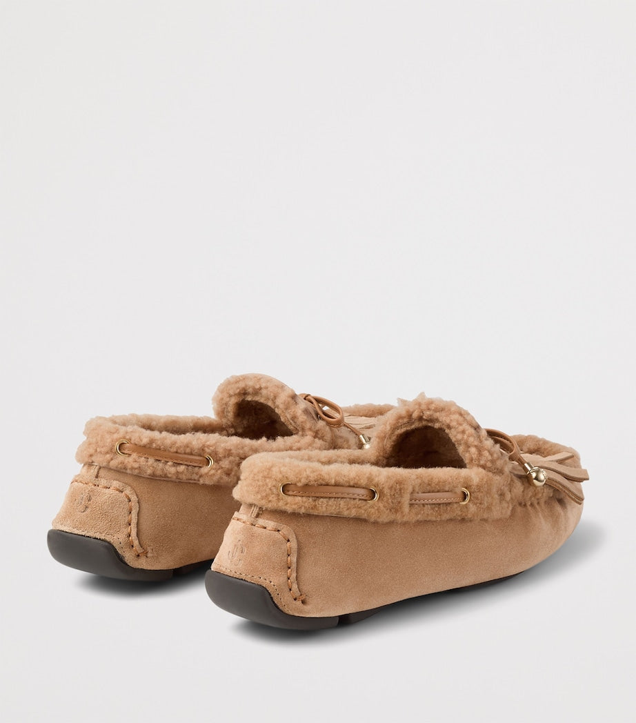 Manon Flat Suede-Shearling Loafers