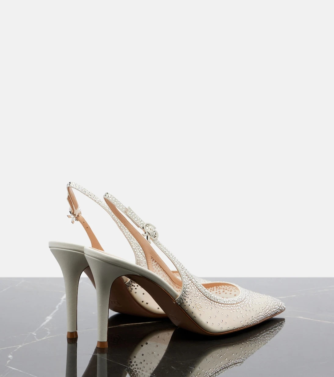Gianvito Rossi - Regina embellished leather slingback pumps