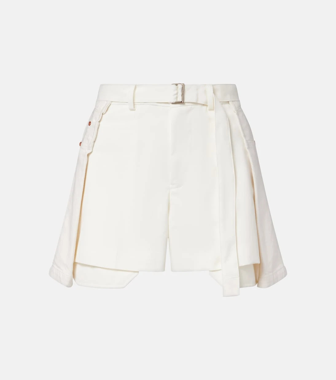 Sacai - Paneled denim shorts