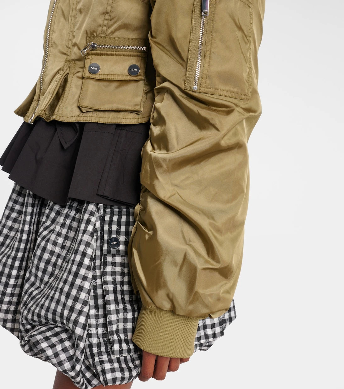 Ganni - Cropped ruched bomber jacket