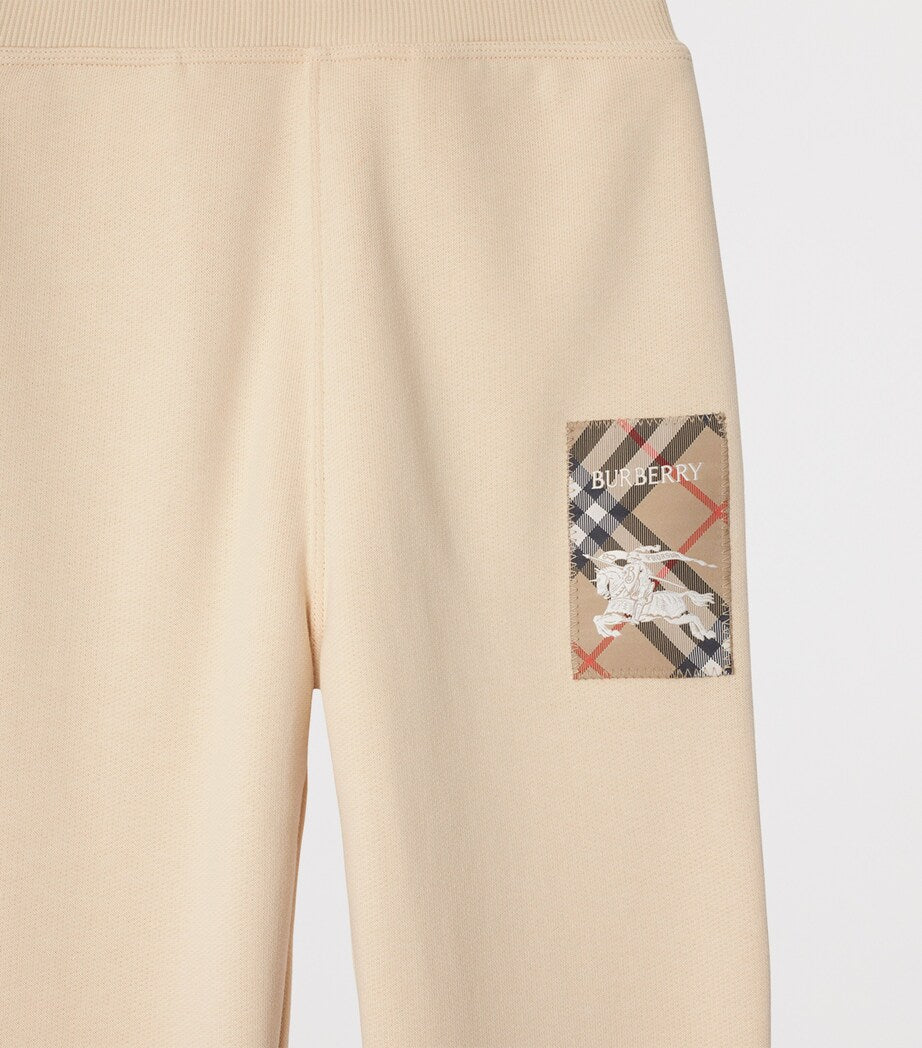 Burberry Kids Cotton Check Label Sweatpants (3-12 Years)
