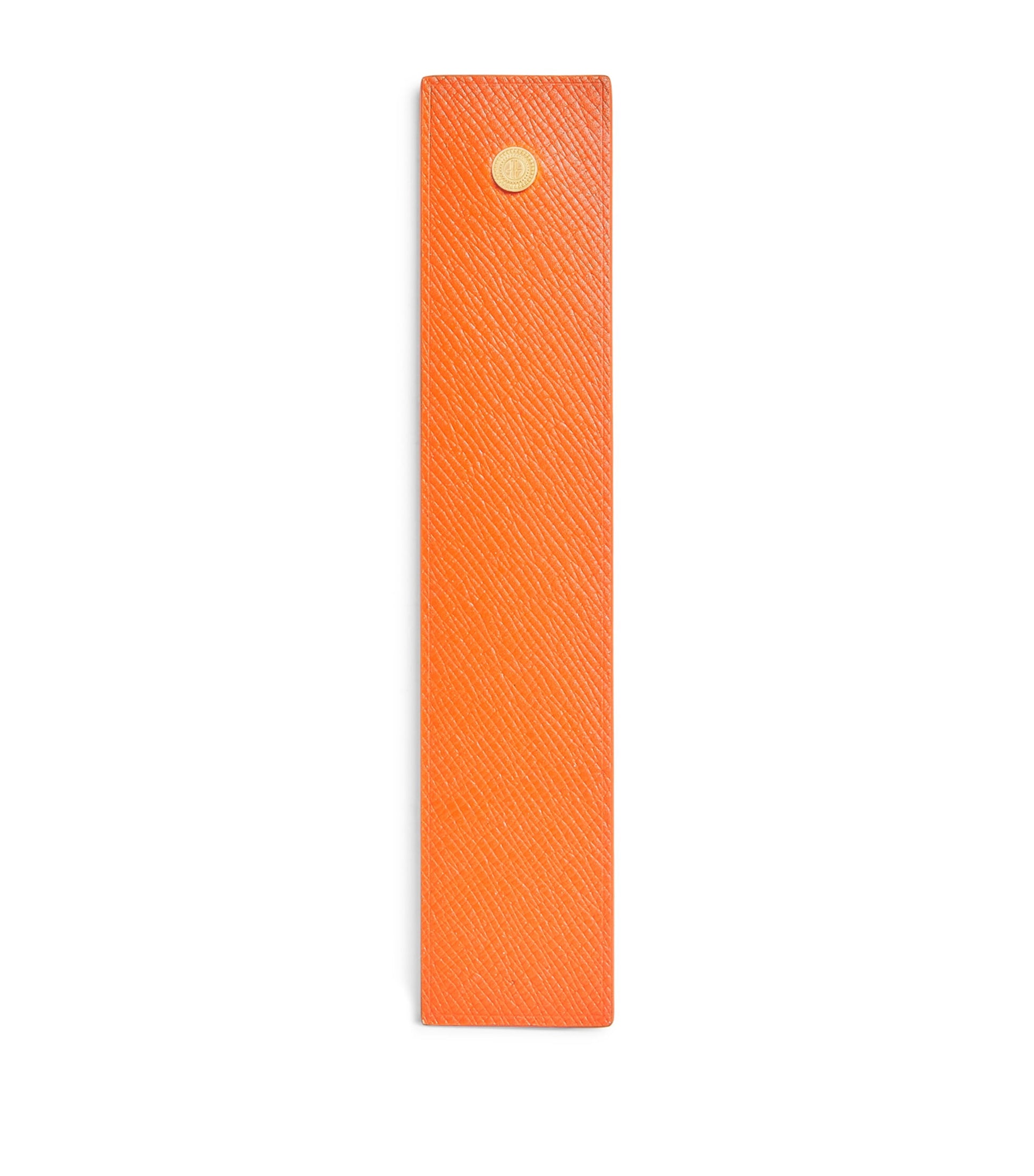 Leather Embossed-Logo Bookmark ORANGE