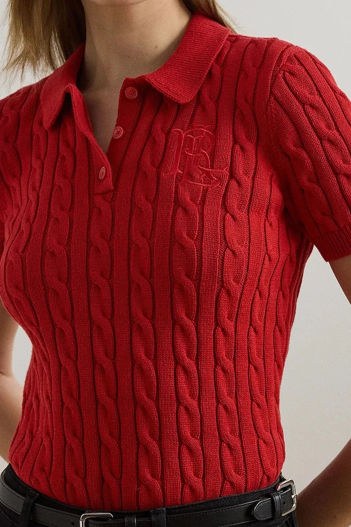 Lauren Ralph Lauren kadın kısa kollu pamuklu kazak