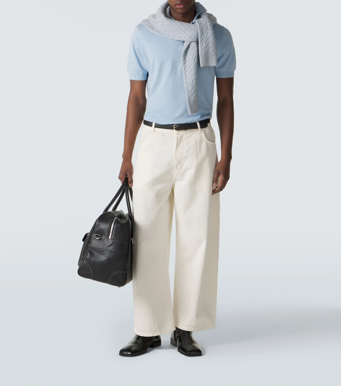 Allude - Cotton, silk, and cashmere polo shirt