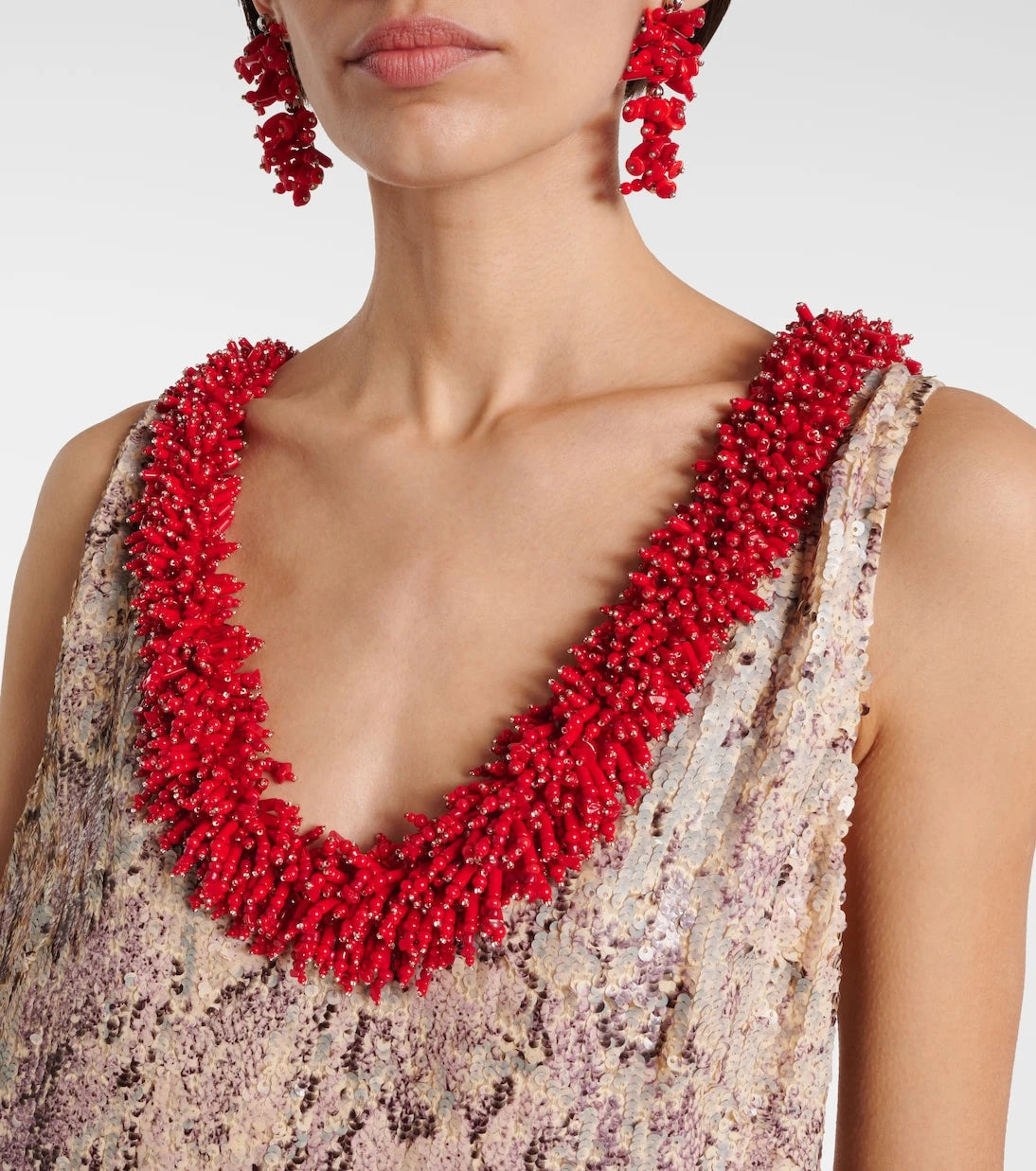 Dries Van Noten - Sequined printed midi dress