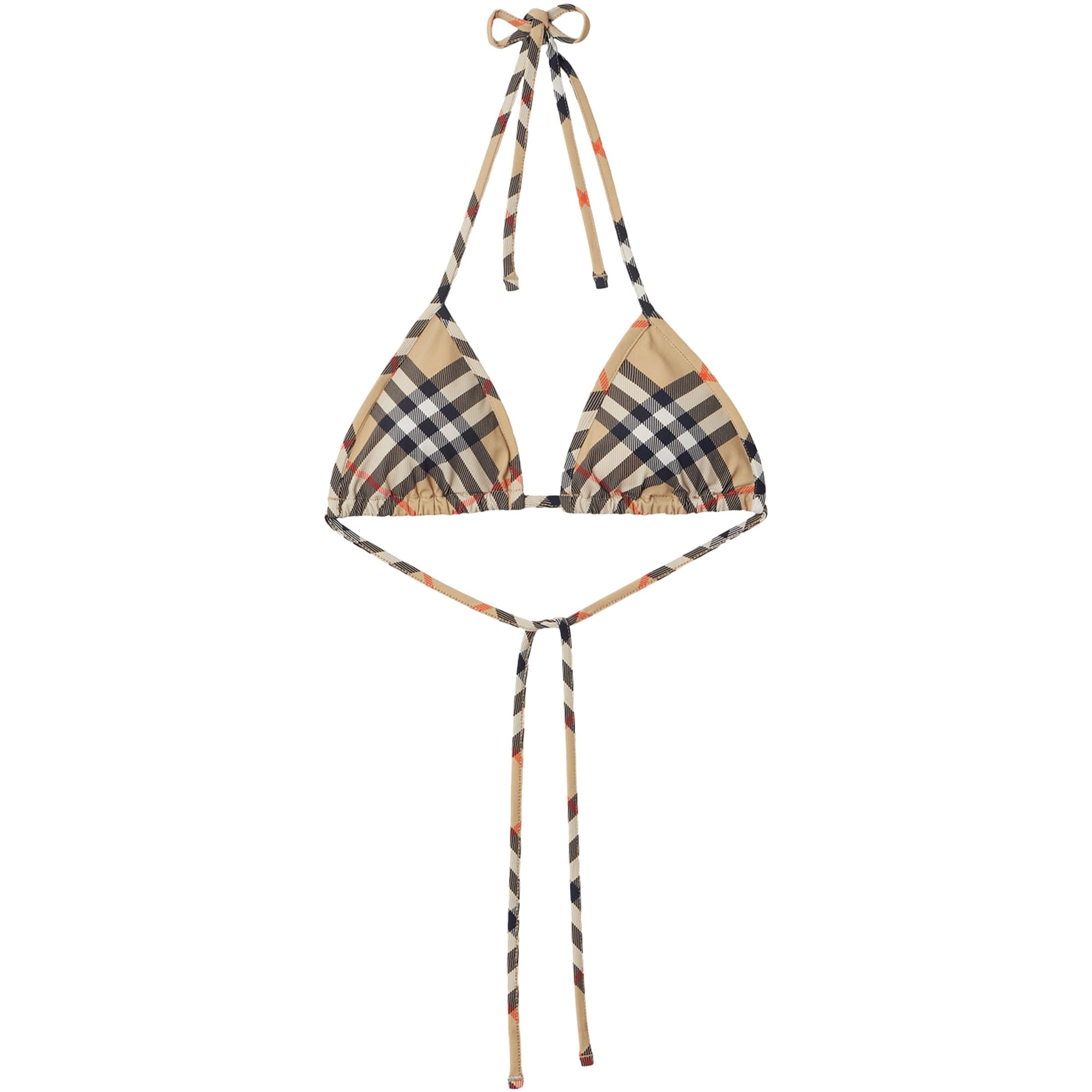 Yellow Check Bikini Top