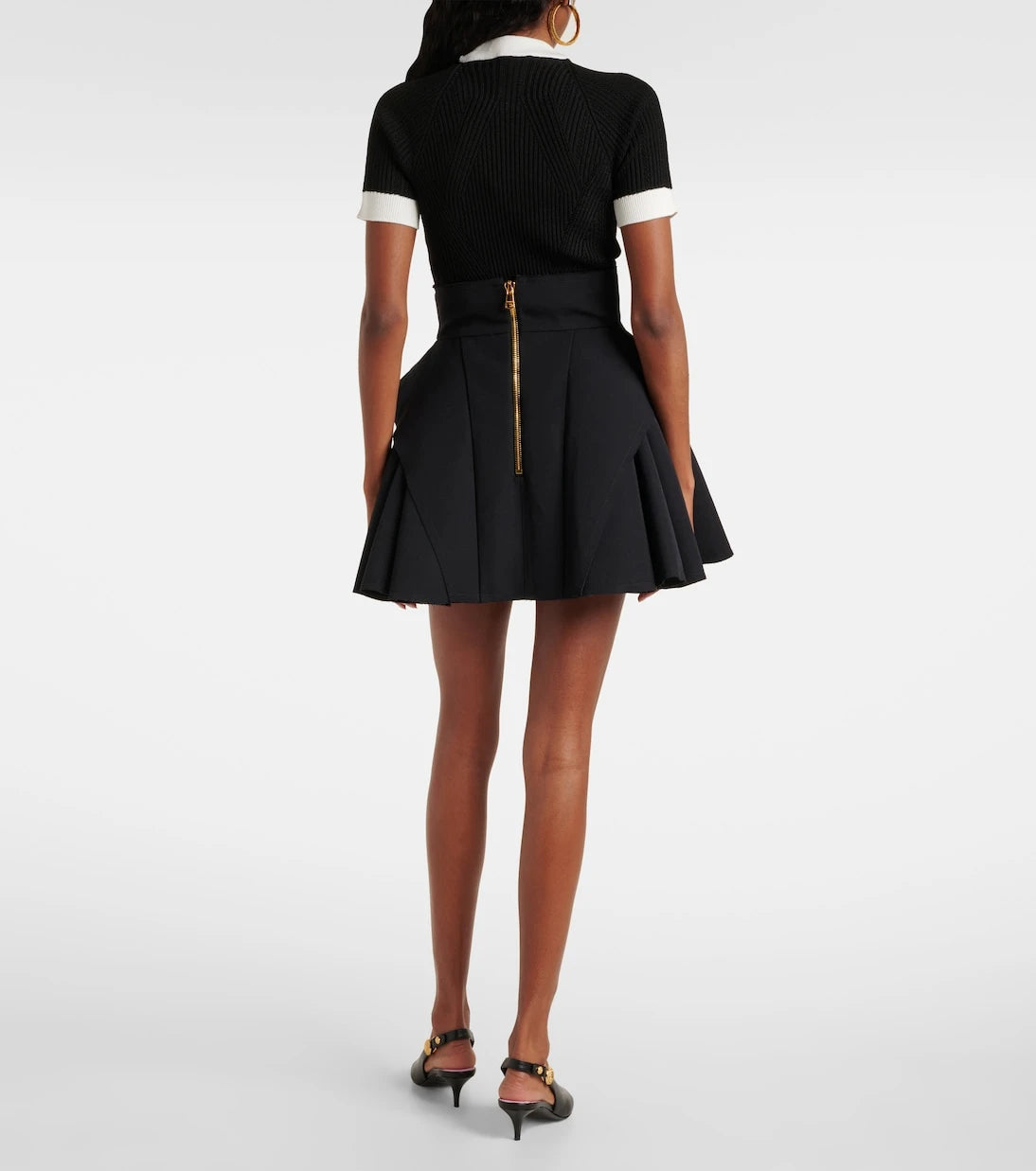 Balmain - Virgin wool grain de poudre miniskirt