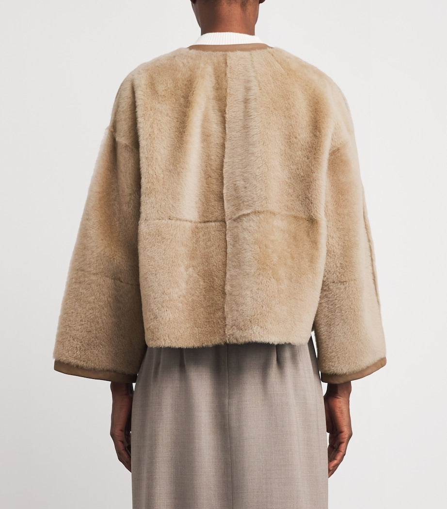 Max Mara Beige Shearling Jacket