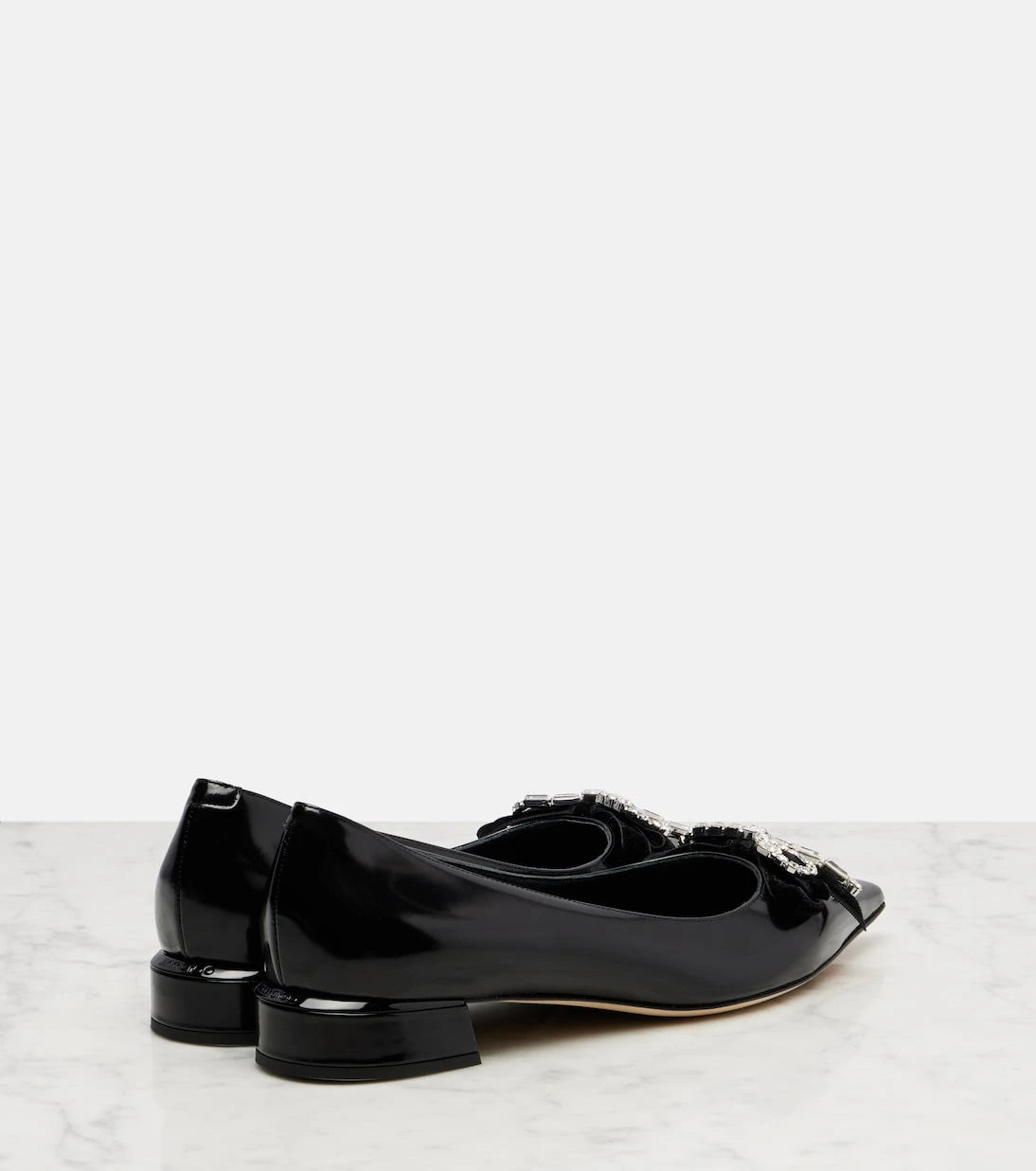 Jimmy Choo - Auria bow-detail leather ballet flats