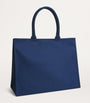 Navy Large Cotton Logo Tote Bag