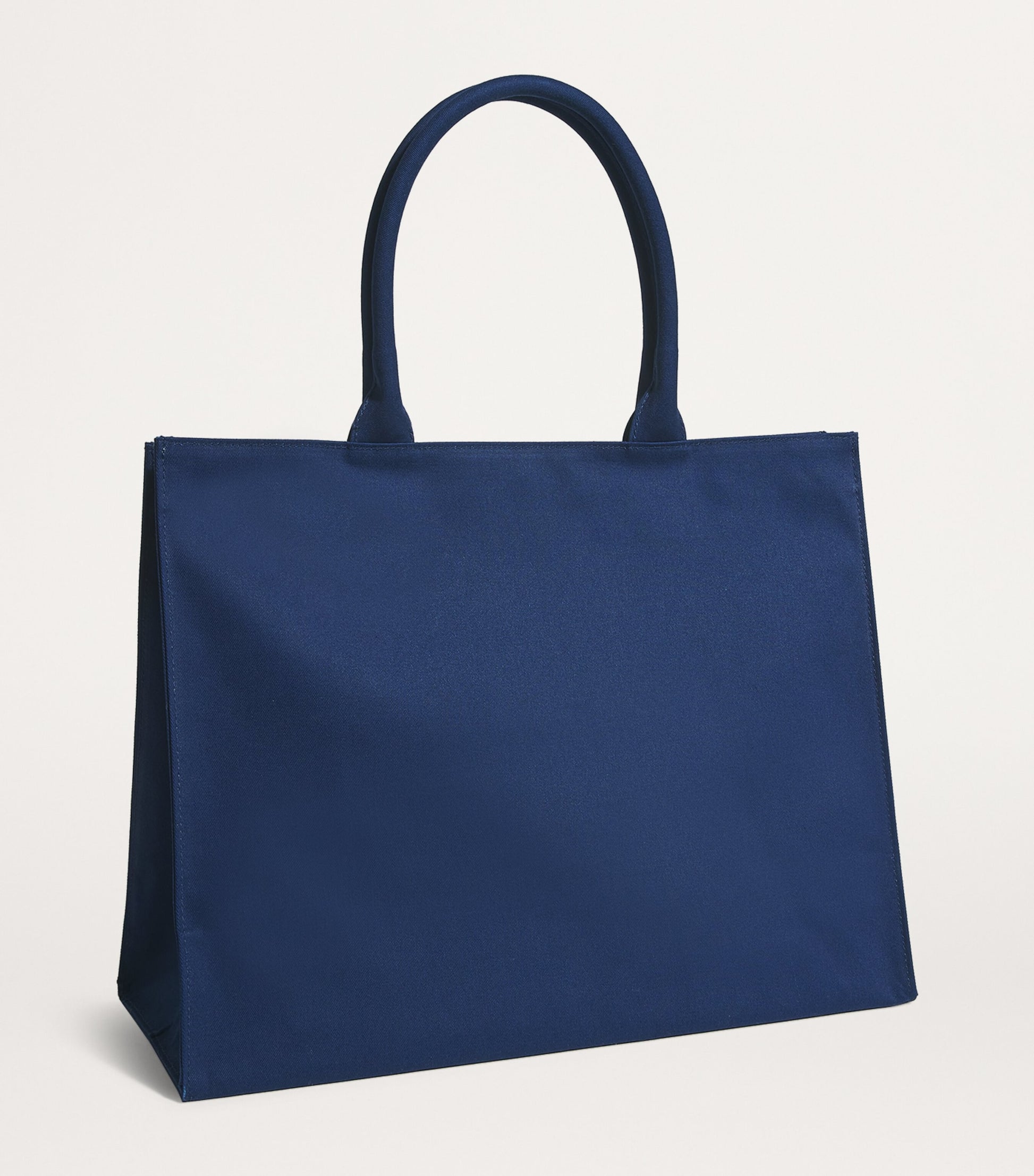 Navy Large Cotton Logo Tote Bag