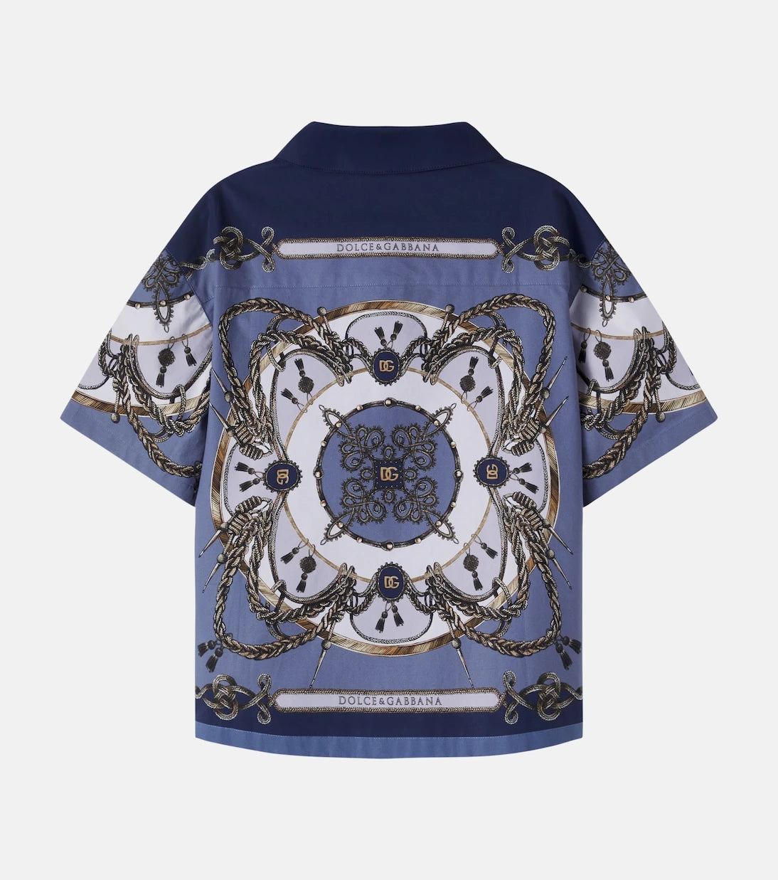 Dolce&Gabbana Kids - Printed cotton poplin shirt