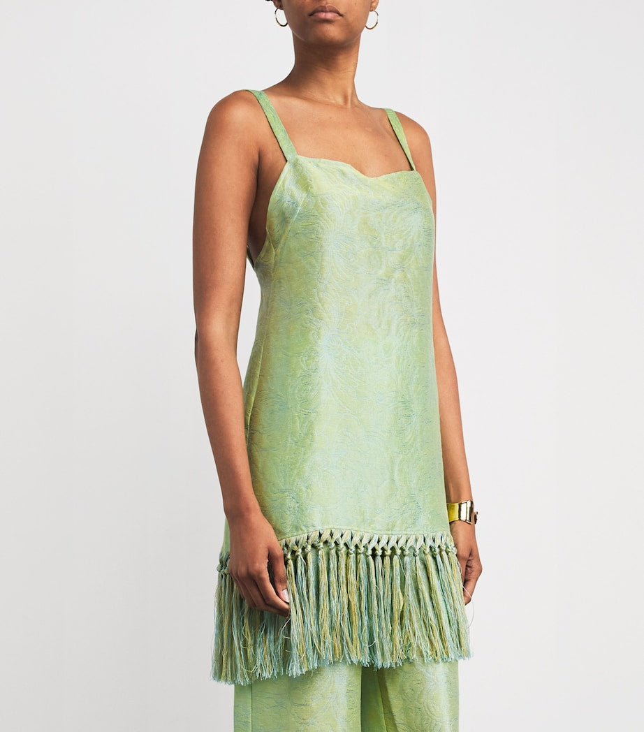 Linen-Blend Palermo Psychedelia Mini Dress