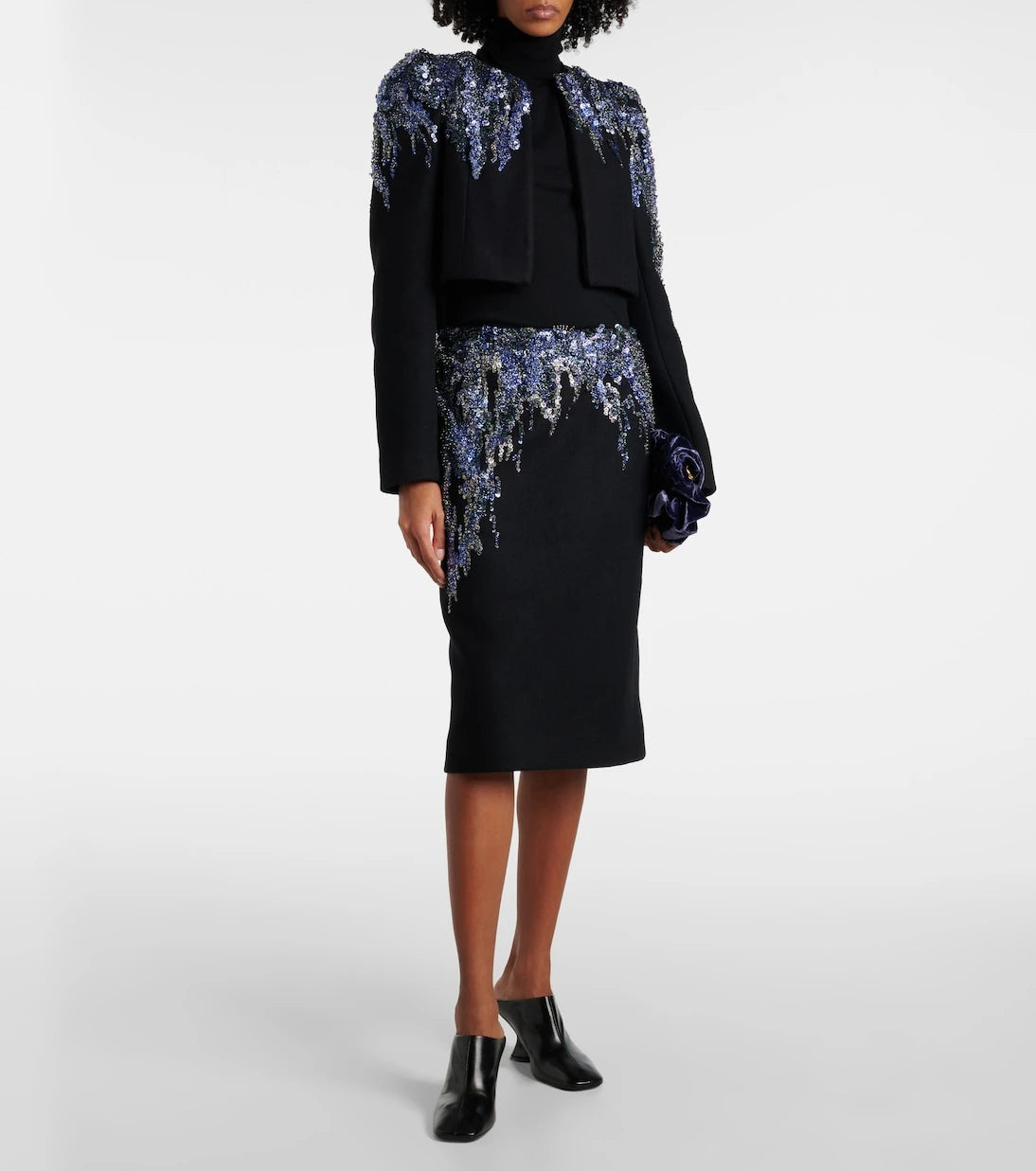 Dries Van Noten - Sequined cropped wool-blend jacket