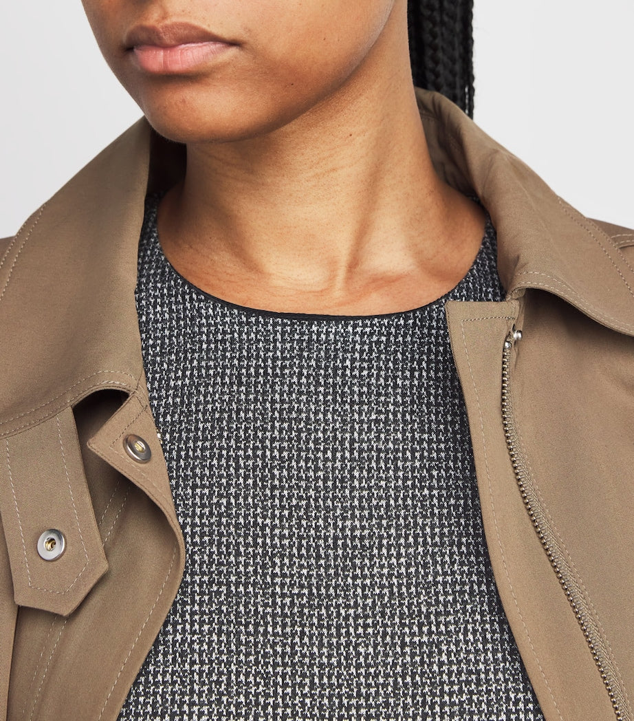 Houndstooth Tailored Mini Dress DARK GREY