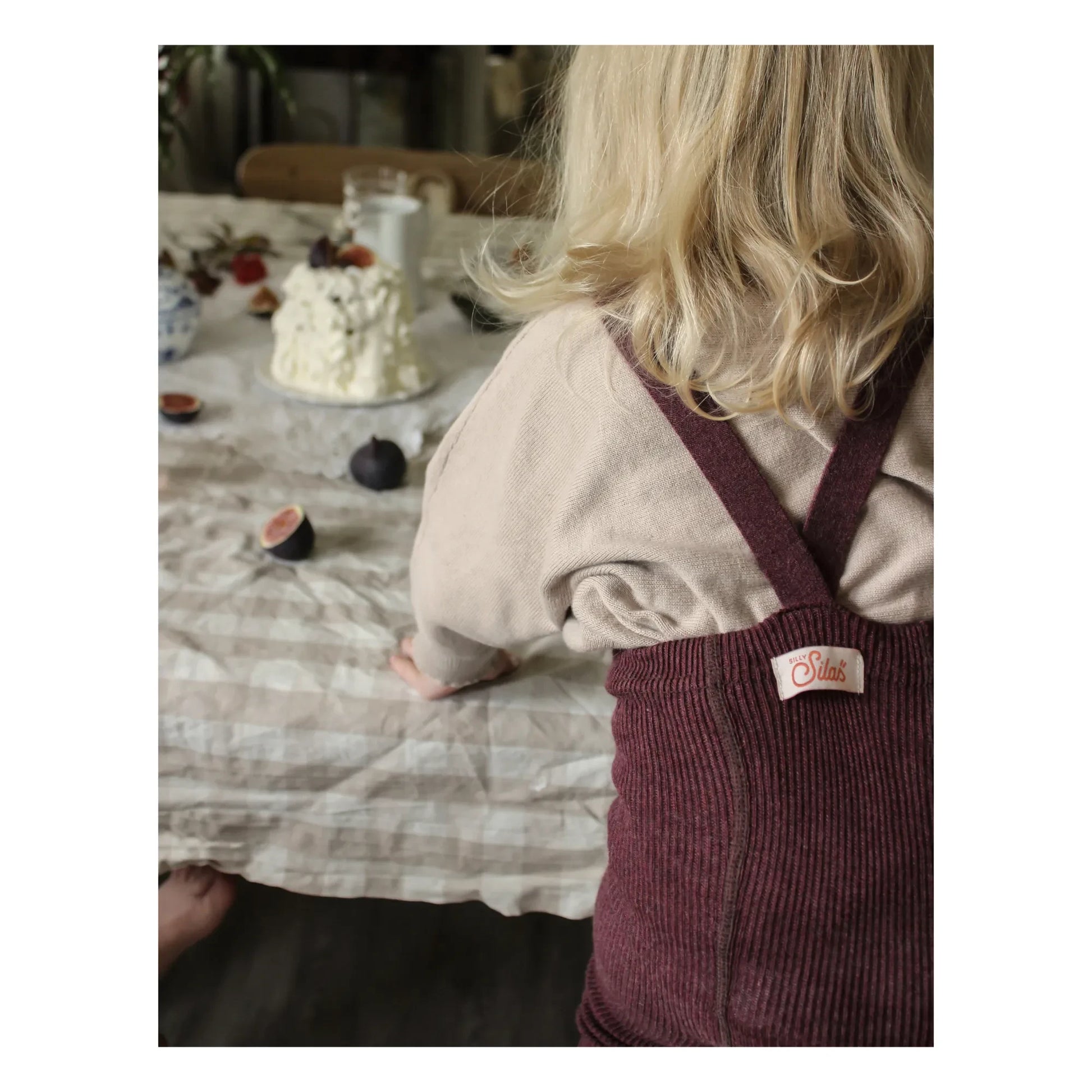 Silly Silas - Organic Cotton Suspender Tights | Plum