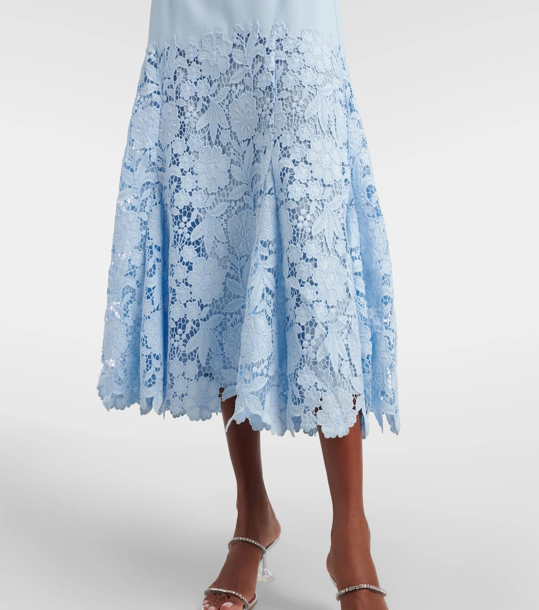 Self-Portrait - Belted lace midi dress