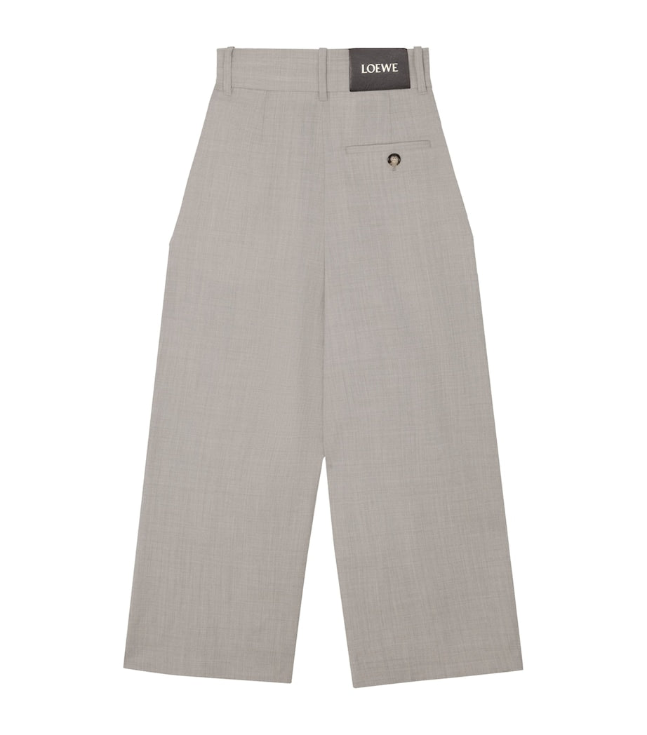 LOEWE Beige Wool Cropped Wrap Trousers