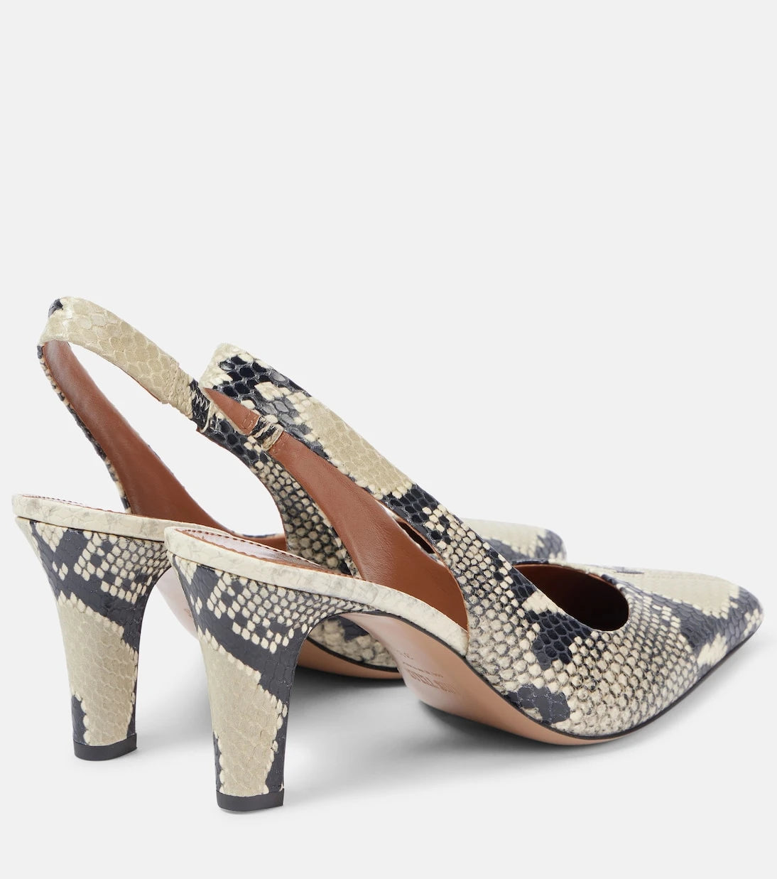 Paris Texas - Belle 75 snake-effect leather slingback pumps
