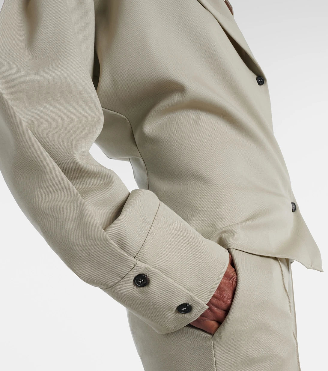 The Attico - Draped wool shirt
