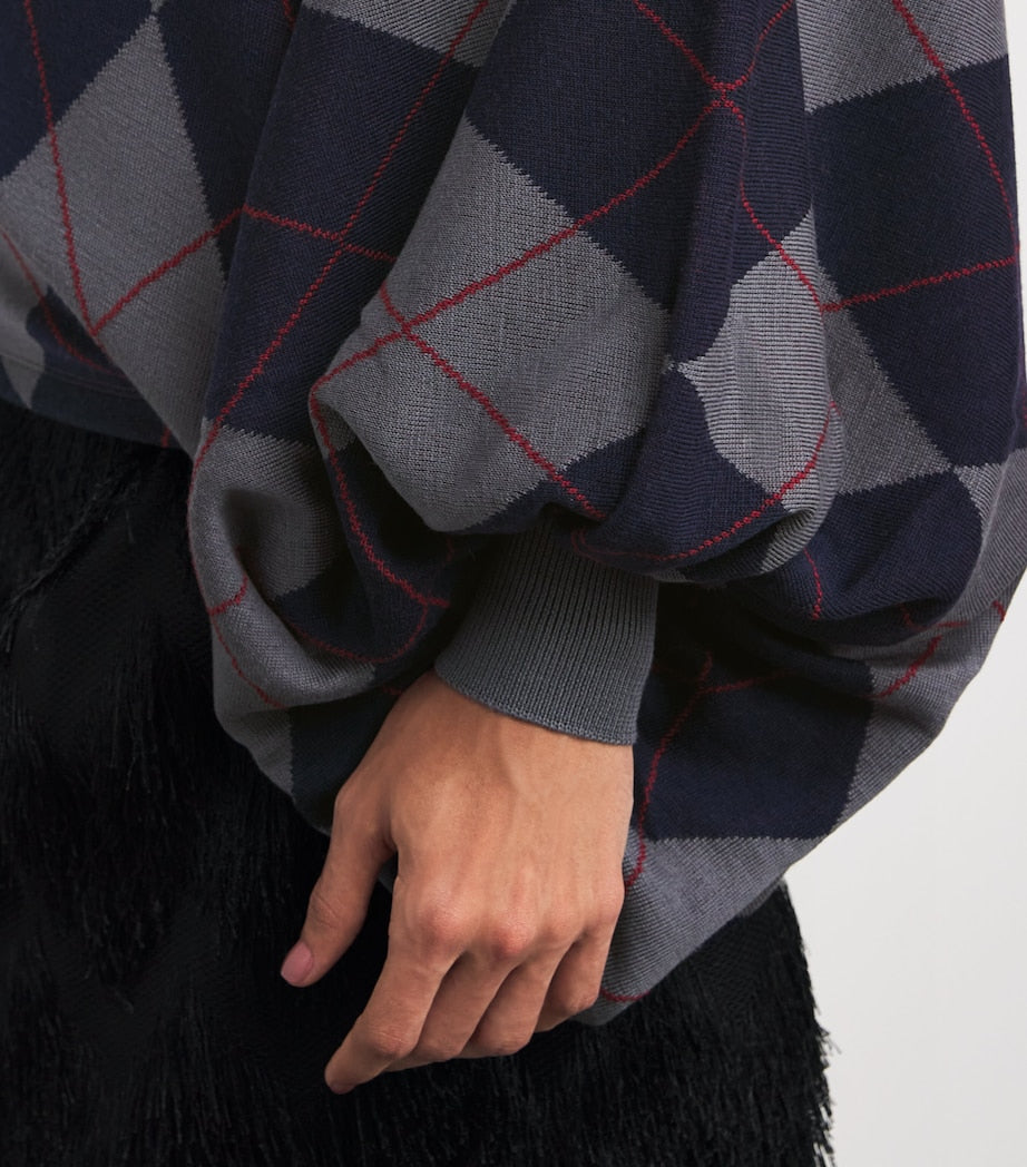 A.W.A.K.E. Mode Multi Merino Wool Argyle Sweater