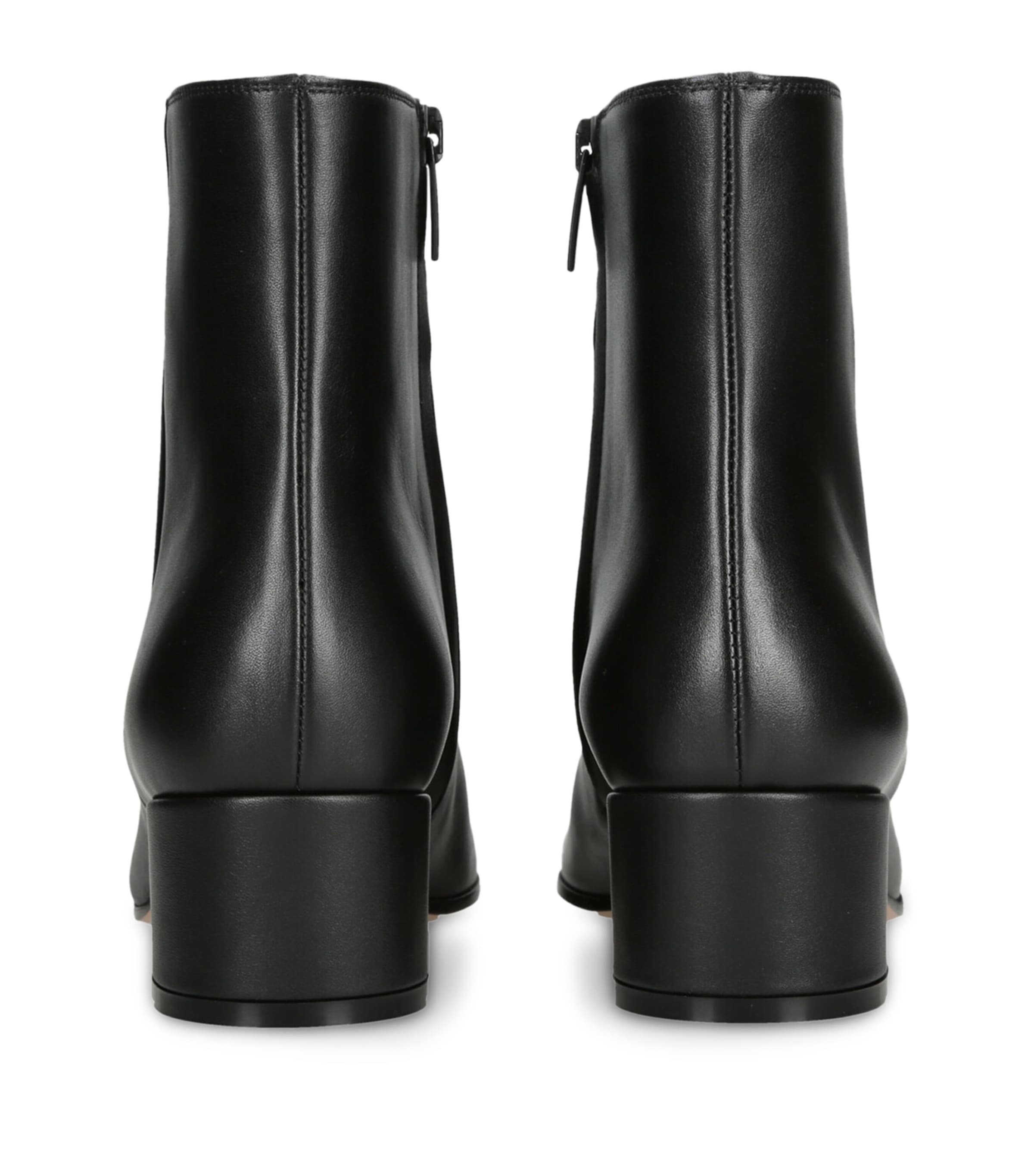 Gianvito Rossi Black Leather Vitello Glove Ankle Boots 45