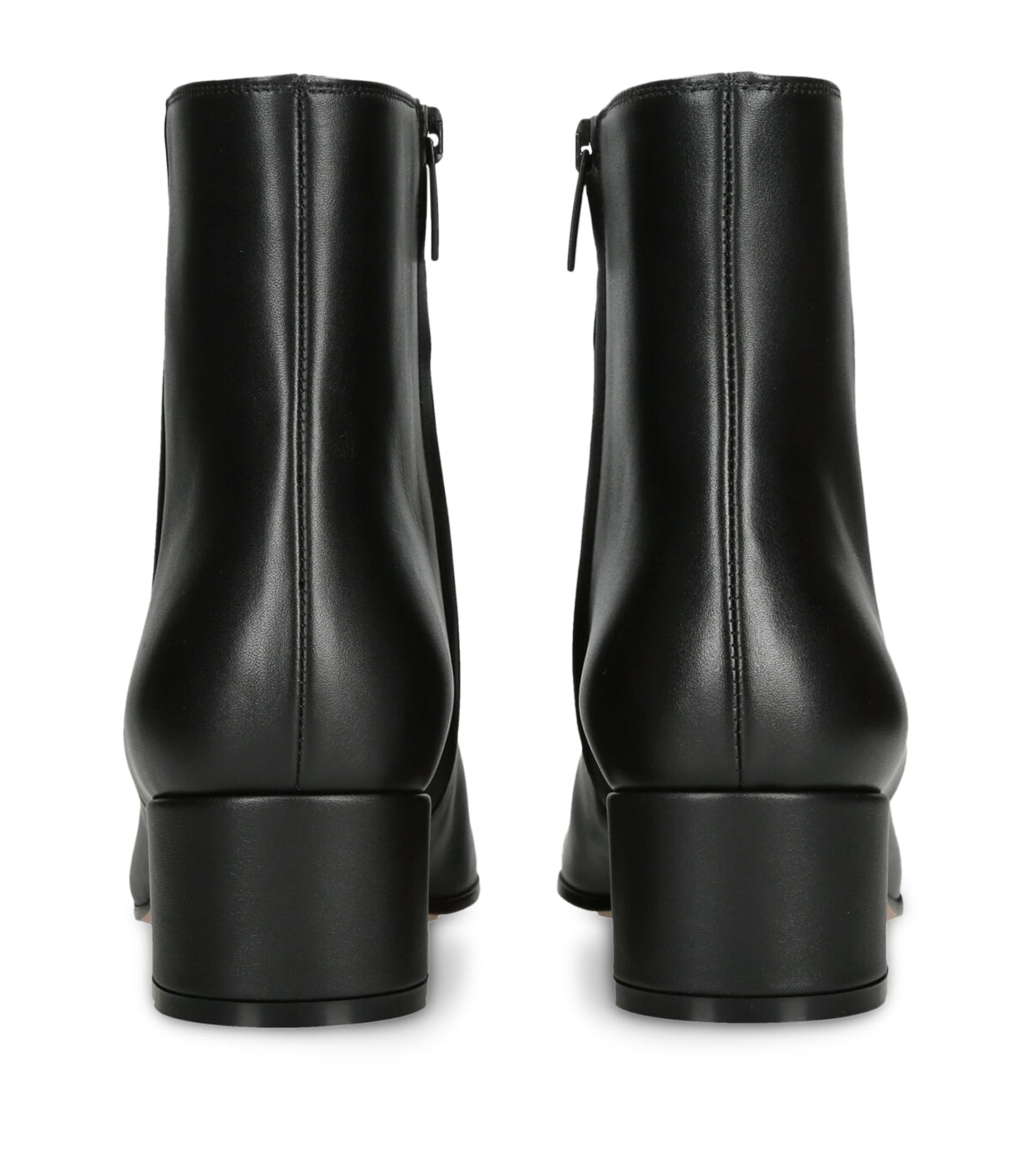 Gianvito Rossi Black Leather Vitello Glove Ankle Boots 45