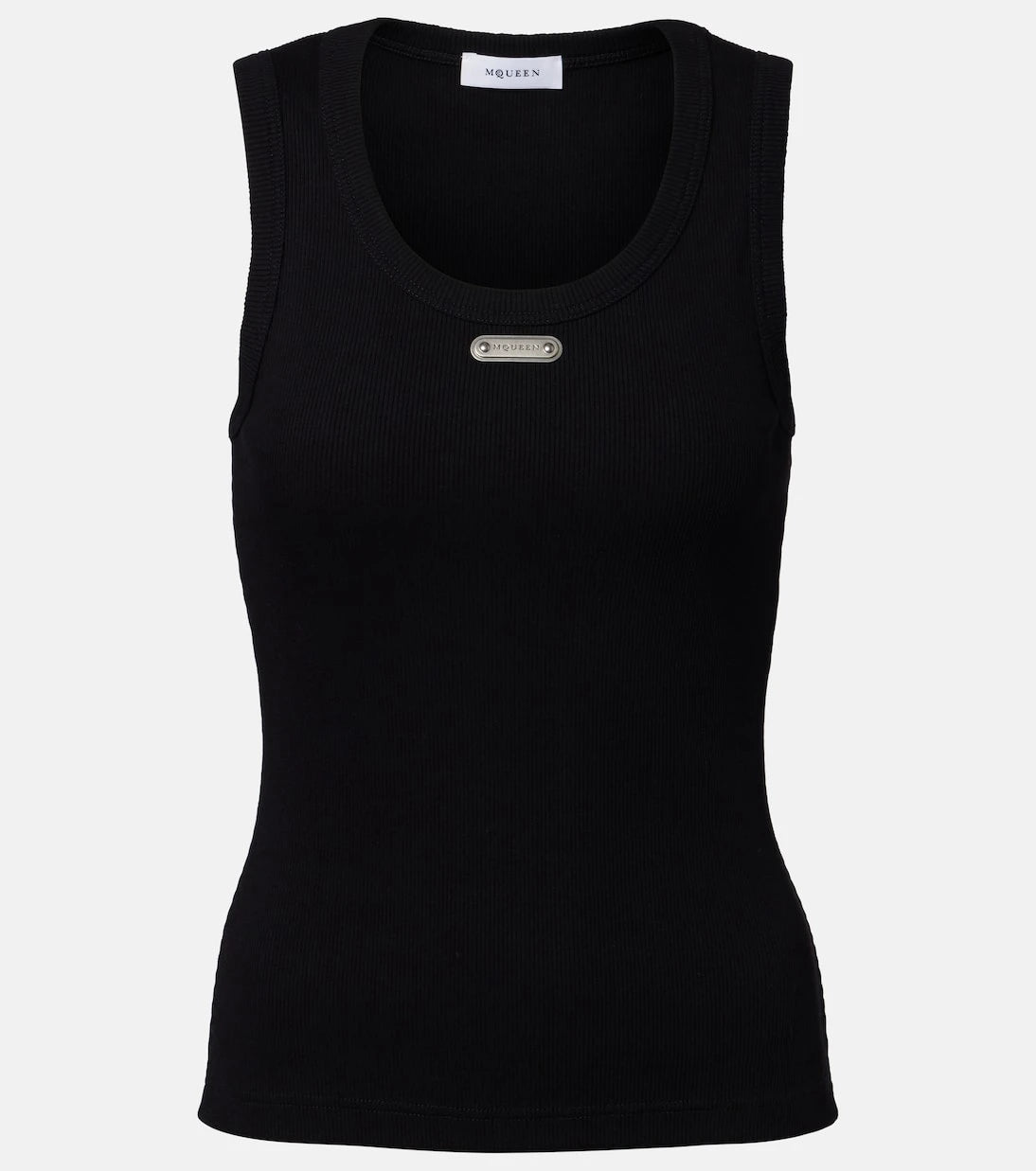 McQueen - Logo ribbed-knit tank top