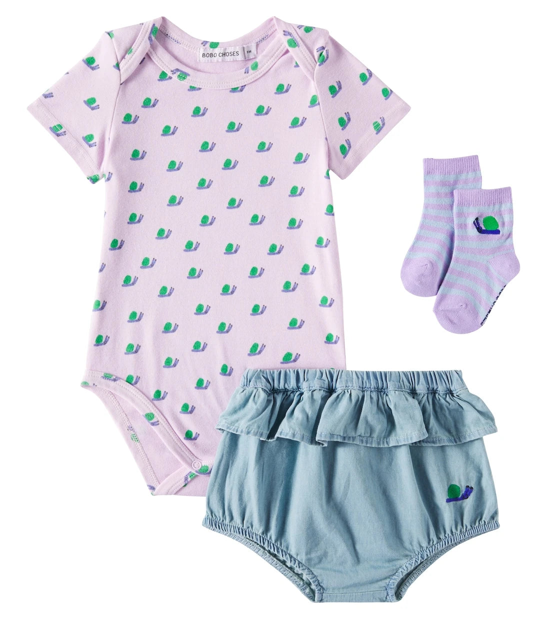 Bobo Choses - Baby bodysuit, bloomers and socks set