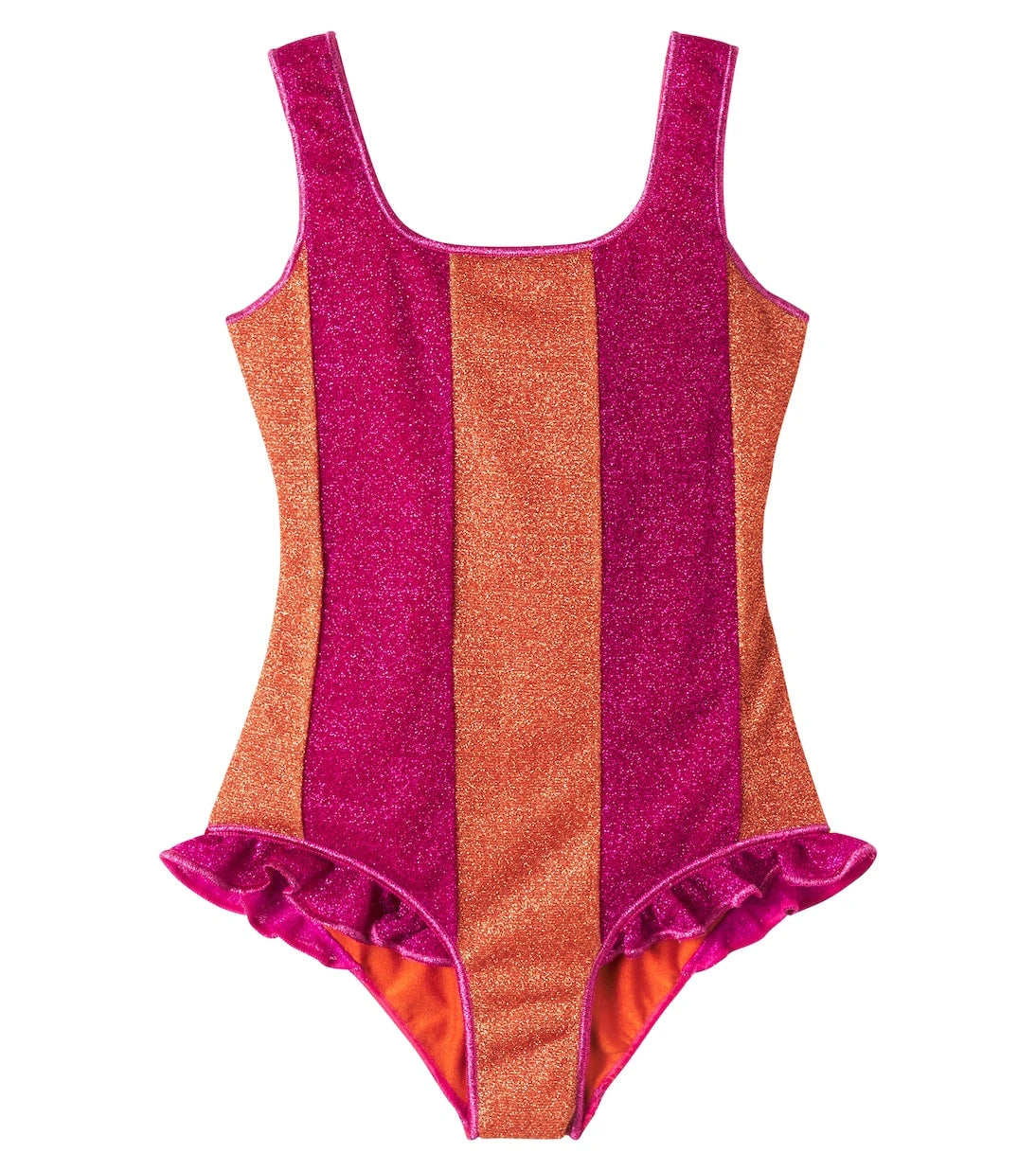 Oséree Kids - Lumière ruffled striped swimsuit