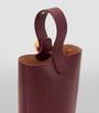 LOEWE Burgundy Mini Leather Pebble Bucket Bag
