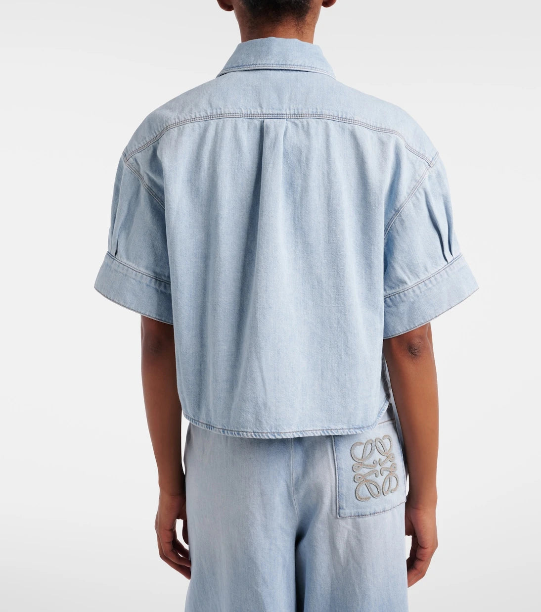 Loewe - Paula's Ibiza Anagram cropped denim shirt