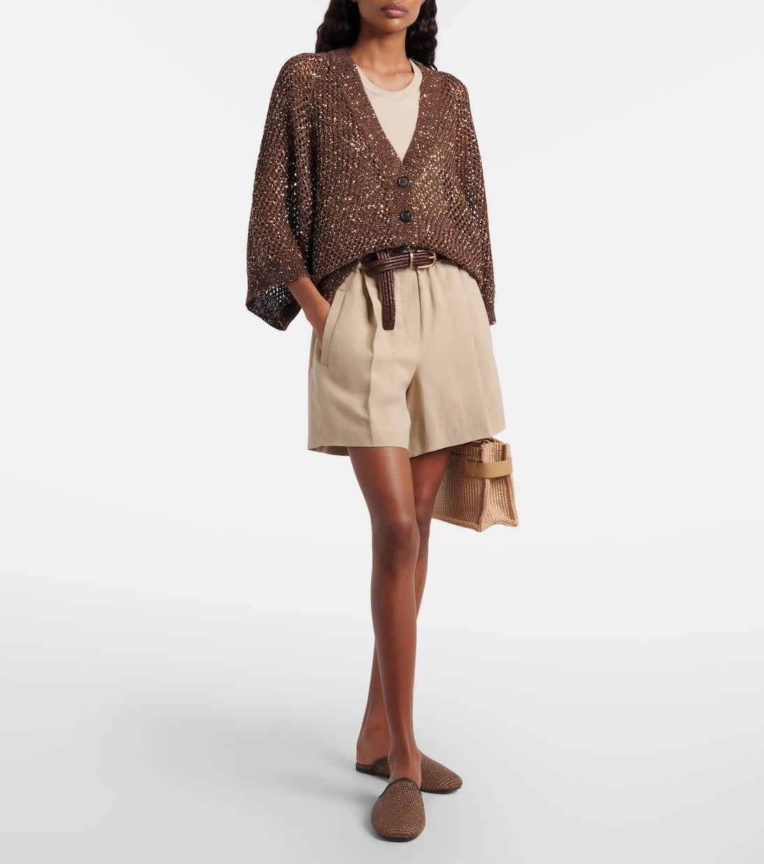 Brunello Cucinelli - Open-knit sequined cardigan