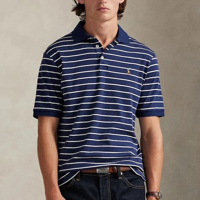 Памучна тениска с яка Polo Ralph Lauren