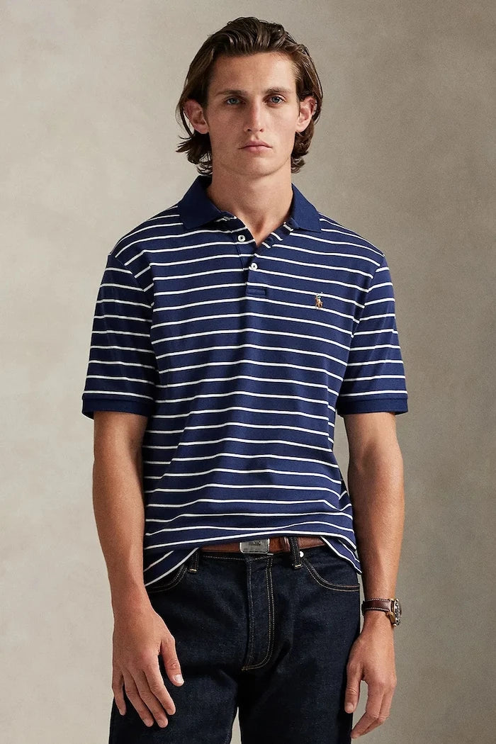 Памучна тениска с яка Polo Ralph Lauren
