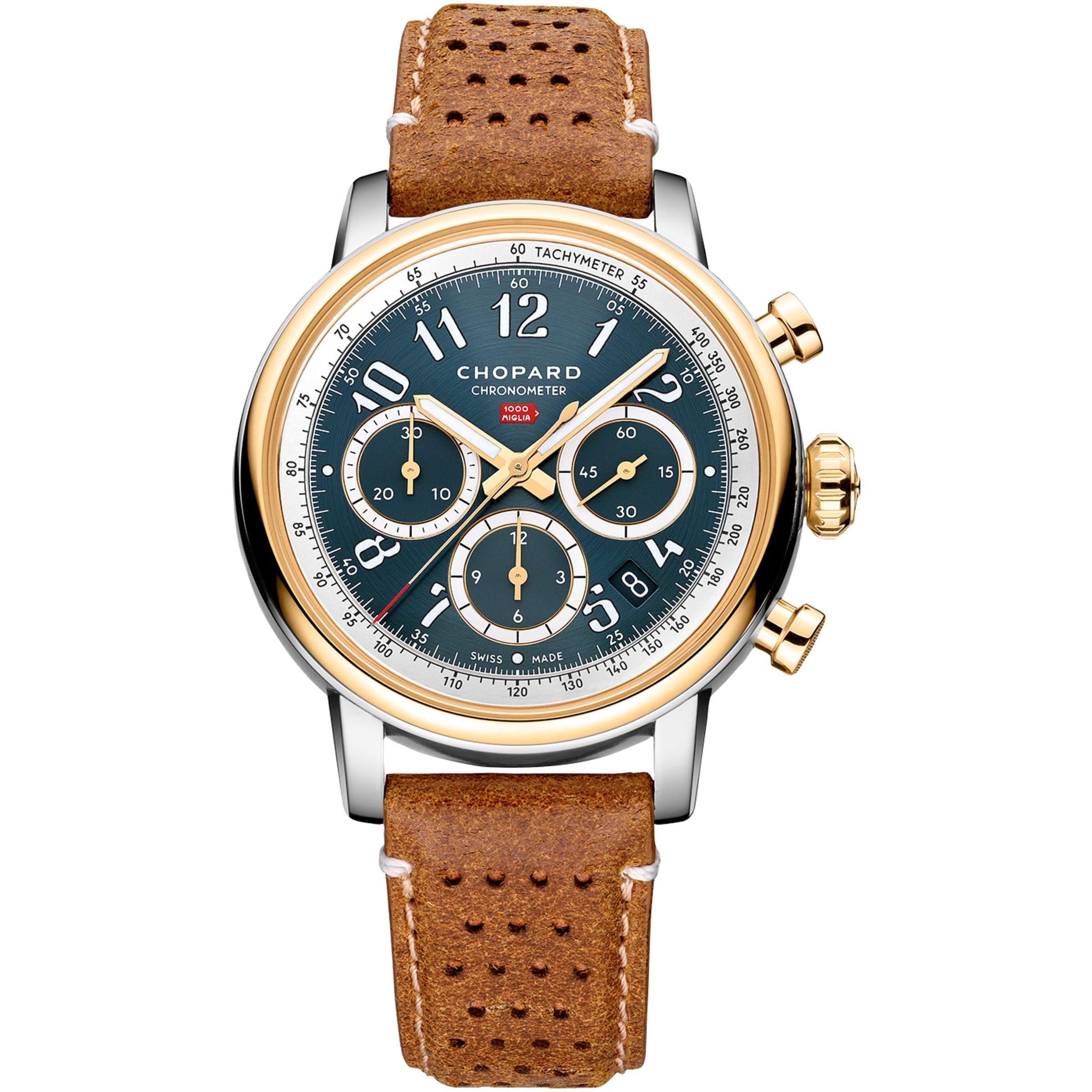 Yellow Gold and Lucent Steel Mille Miglia Chronograph Watch 40.5mm