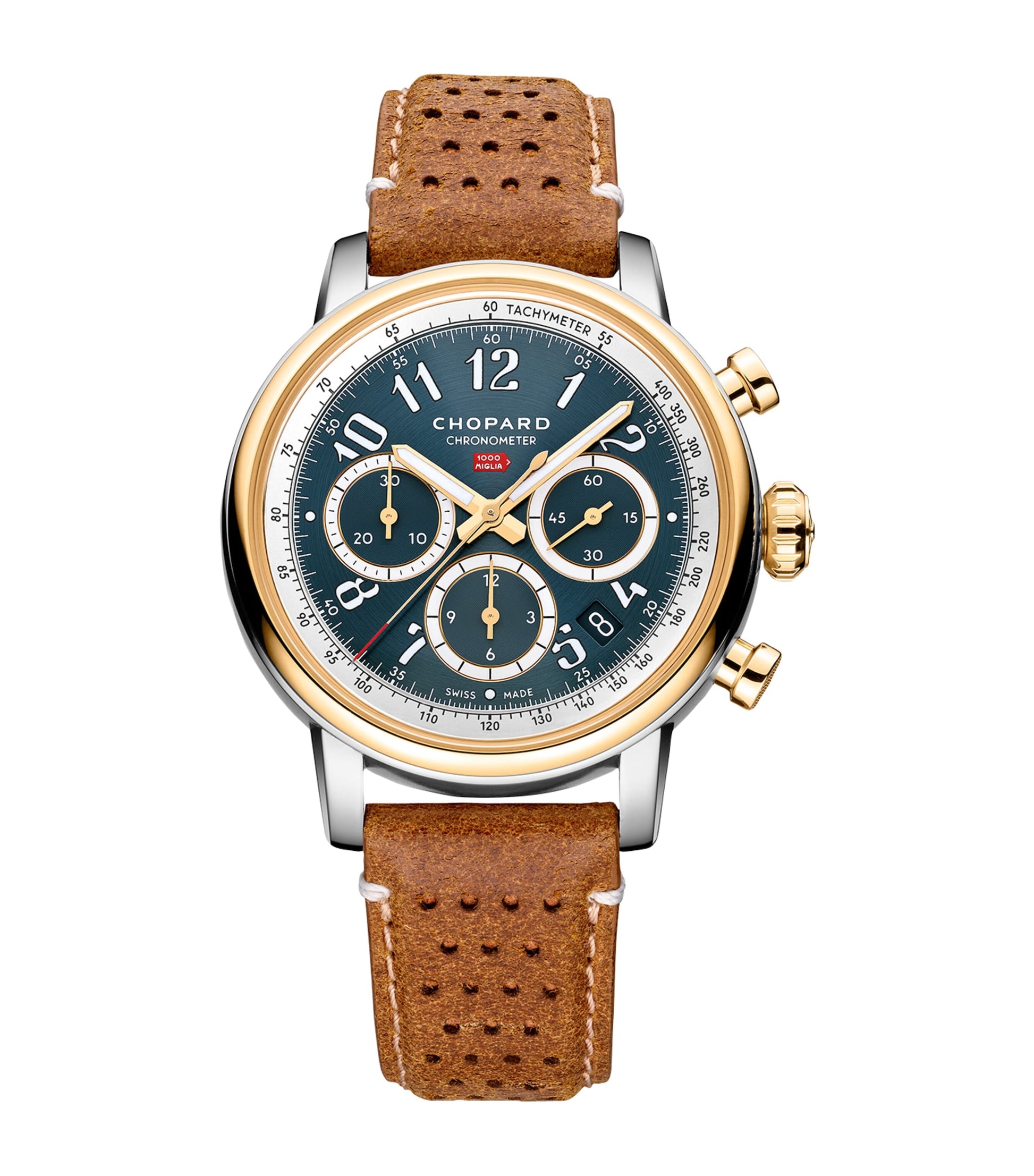 Yellow Gold and Lucent Steel Mille Miglia Chronograph Watch 40.5mm