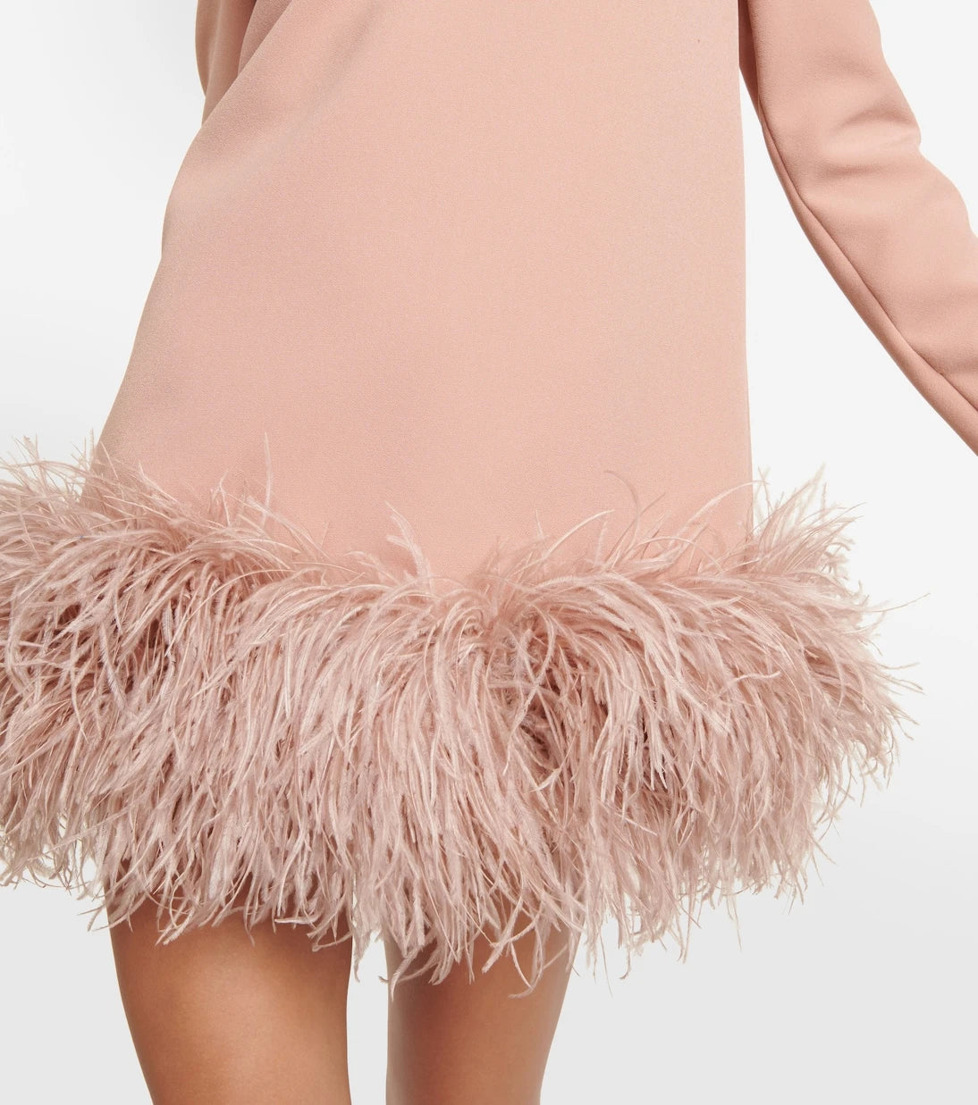 Safiyaa - Aleannah feather-trimmed crêpe minidress