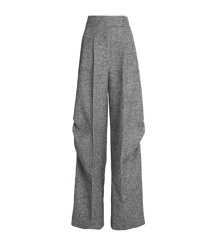 Max Mara Multi Wool-Silk Tweed Trousers