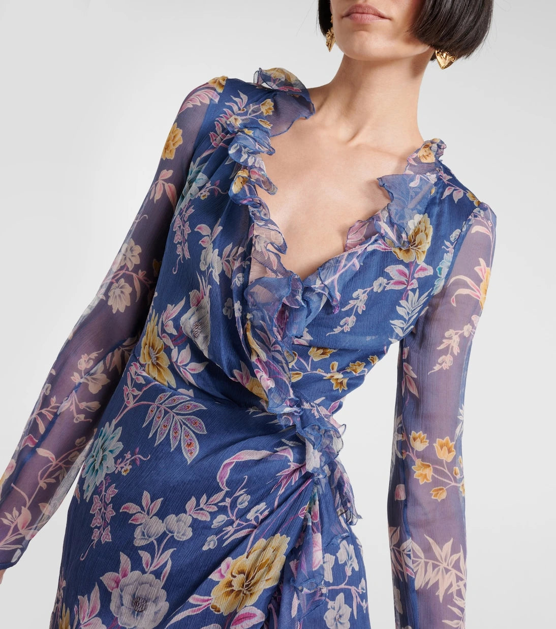 Etro - Floral silk wrap dress