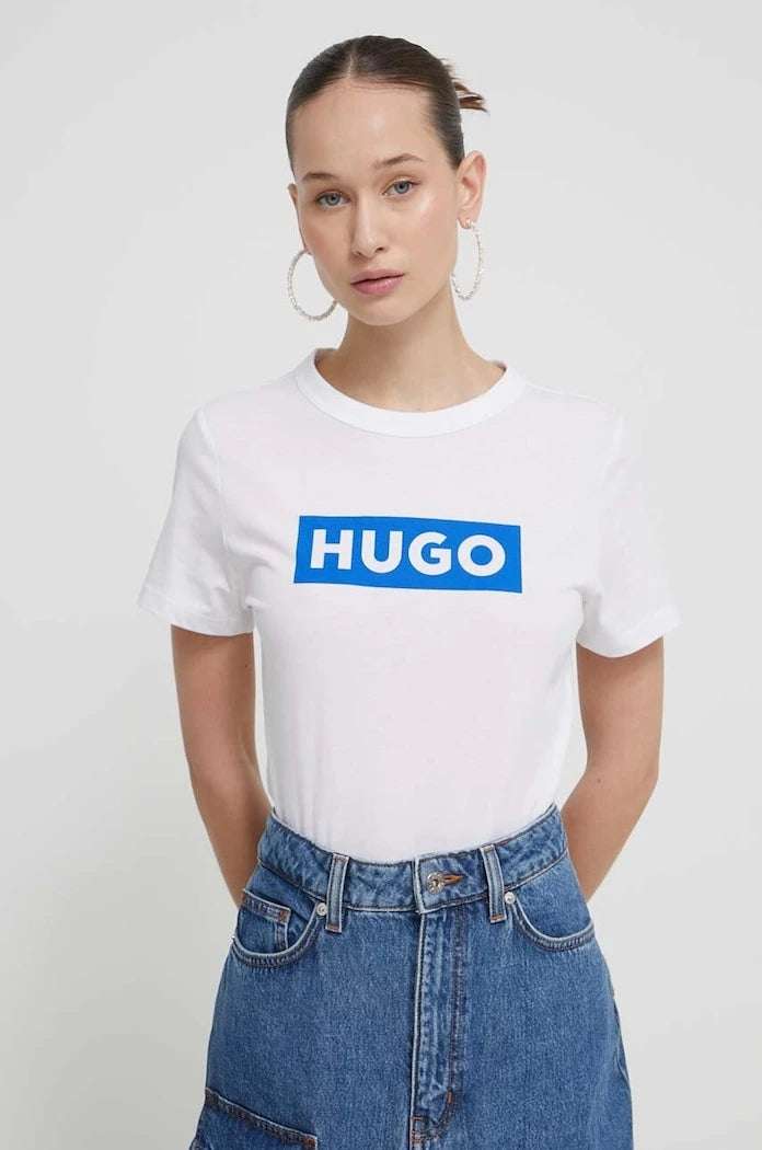 HUGO Blue тениска basic дамска от памук Classic Tee_B