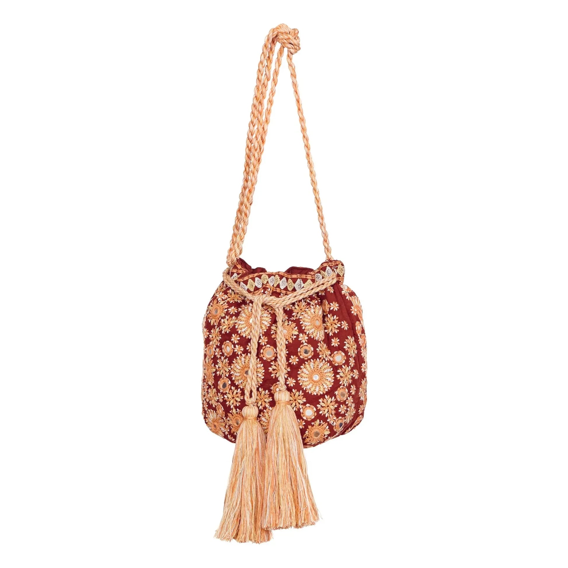 M.A.B.E. - Suri Embroidery Bag | Rust